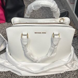 Michael Kors White Satchel Bag